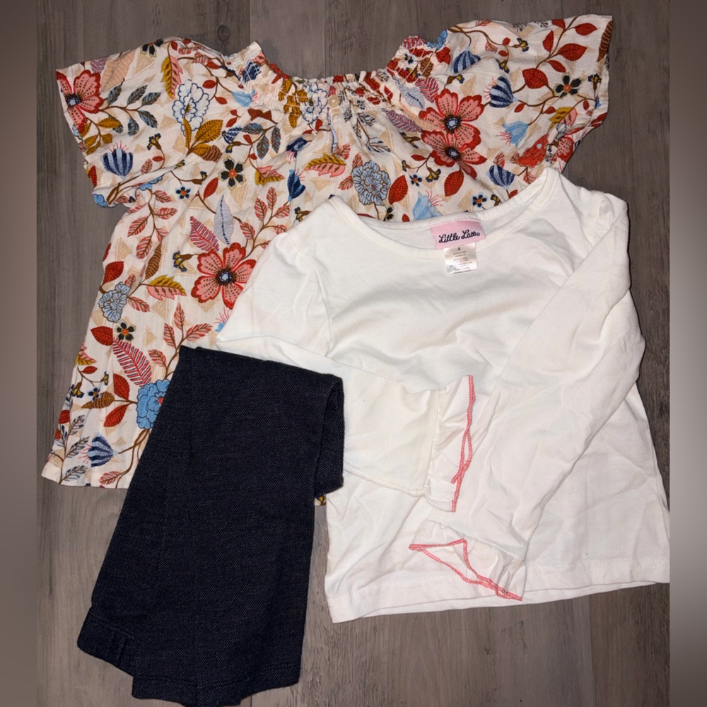 Girls 4T - 2 shirts and jeggings